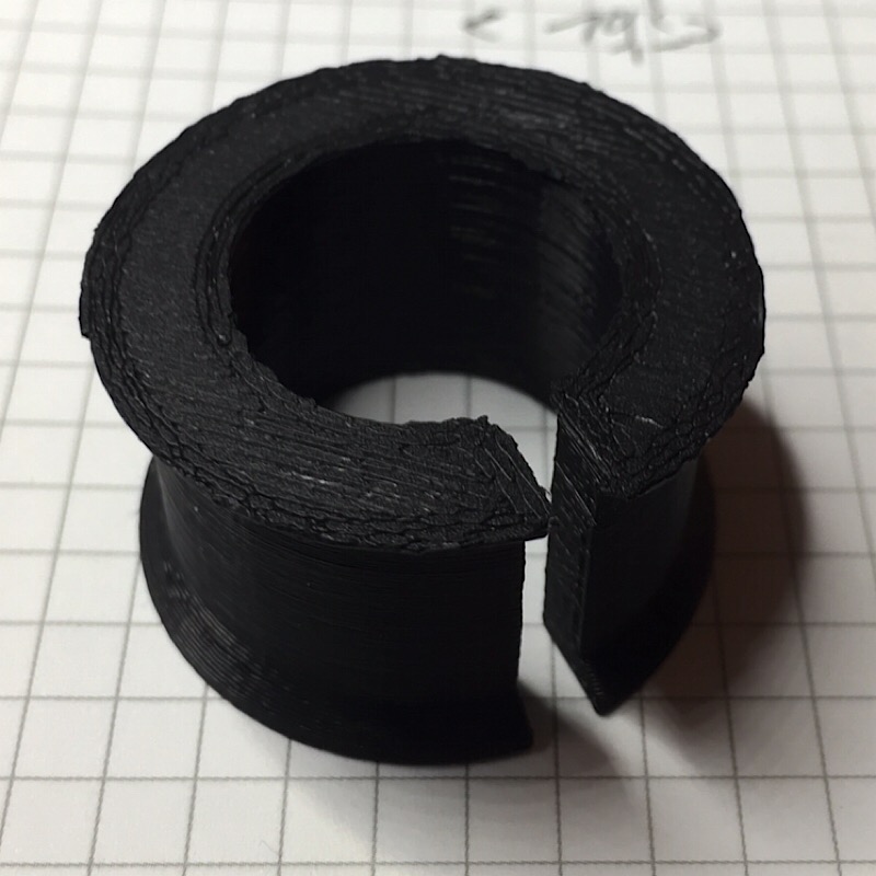 the inital printed part with an obvious problem